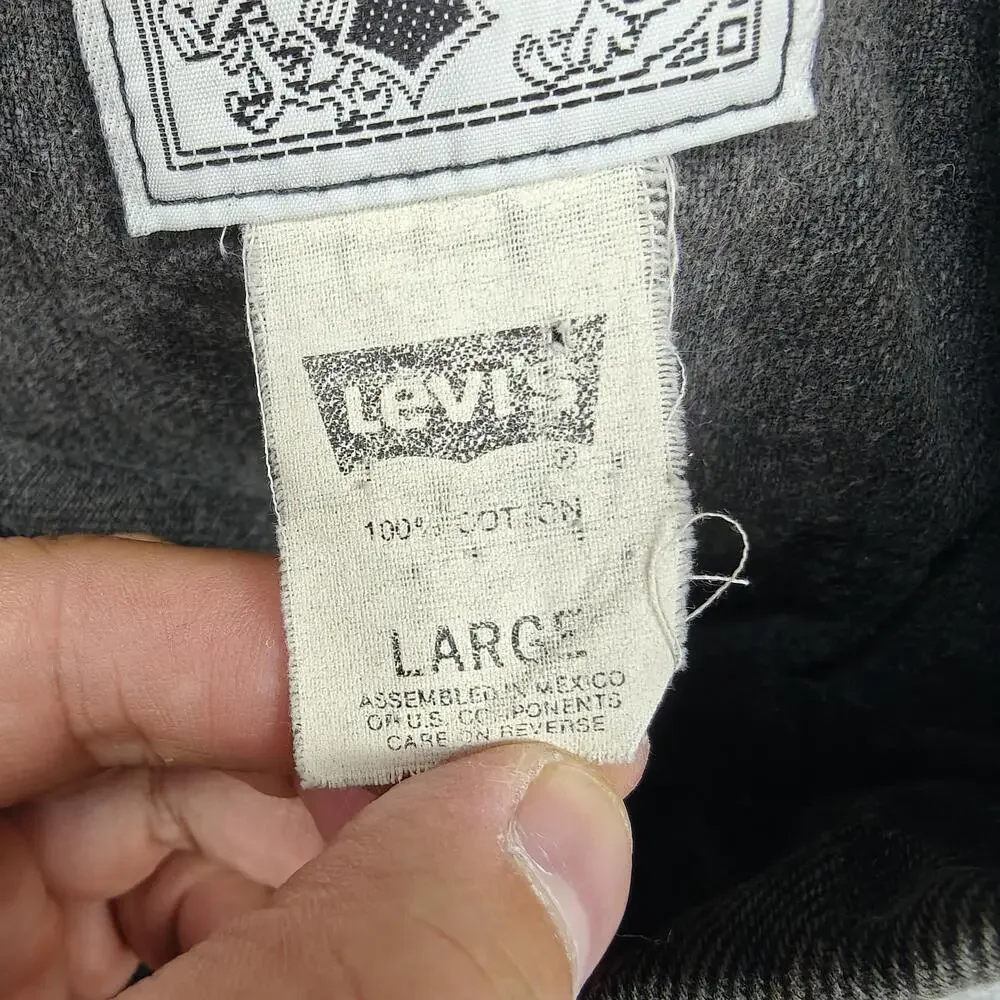 Vintage Levi's Jacket Mens Large Gray Denim Bomber Relaxed Trucker 90s